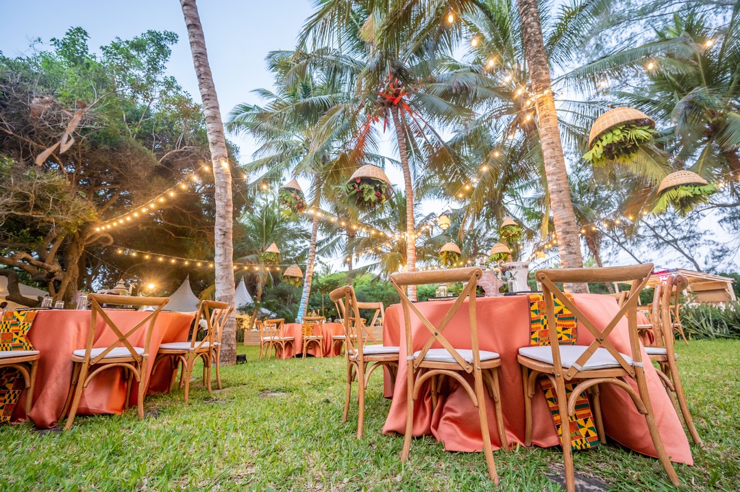 Beachfront wedding venue on the sand at Tribal Sand, Kilifi, Kenya