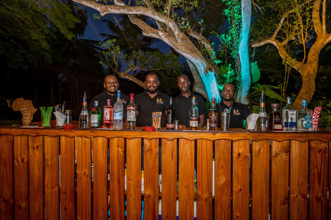 Live music at a beachfront wedding reception in Kilifi